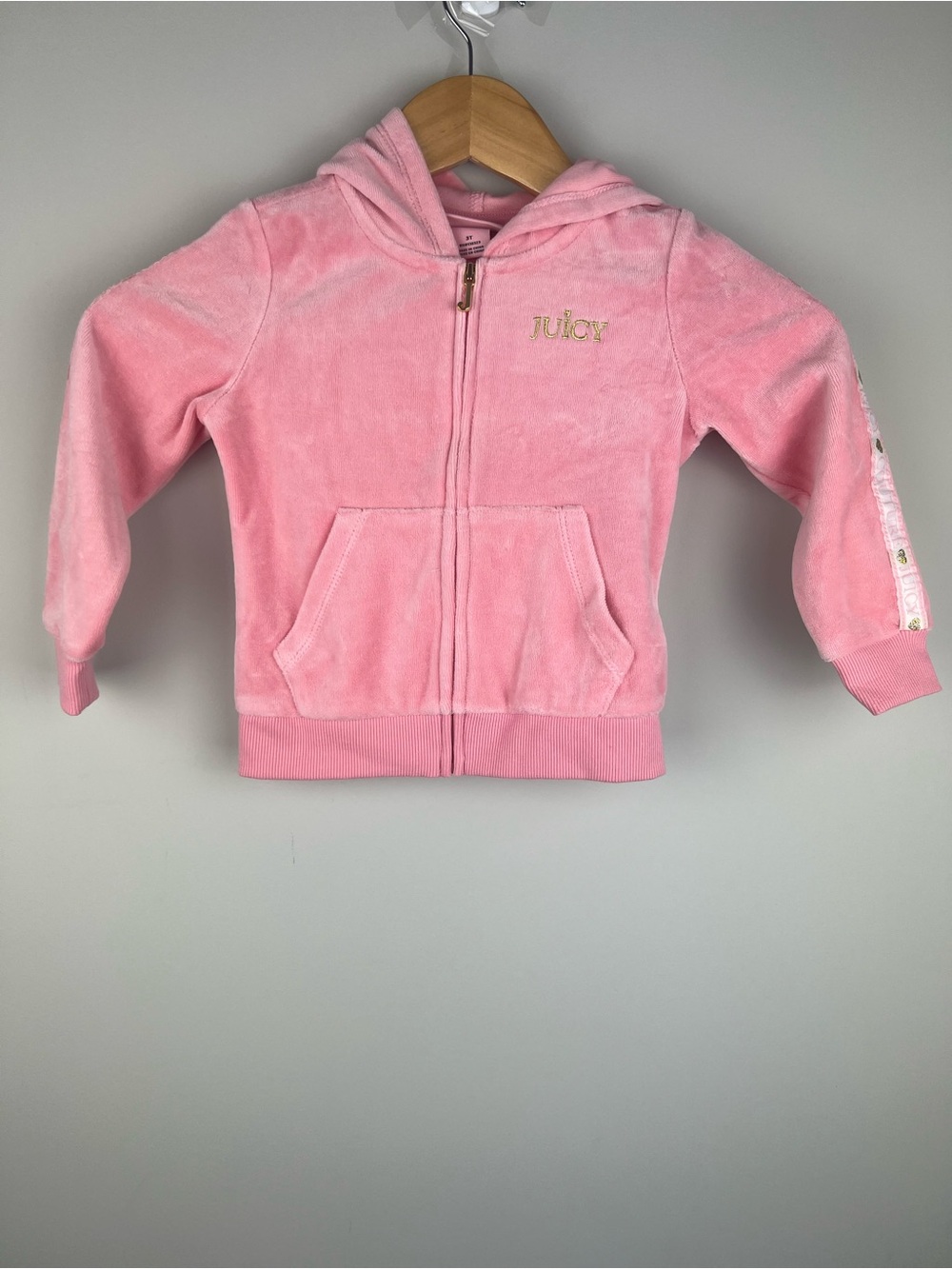 Juicy Couture Pink Velour Zip-Up Hoodie set for Kids